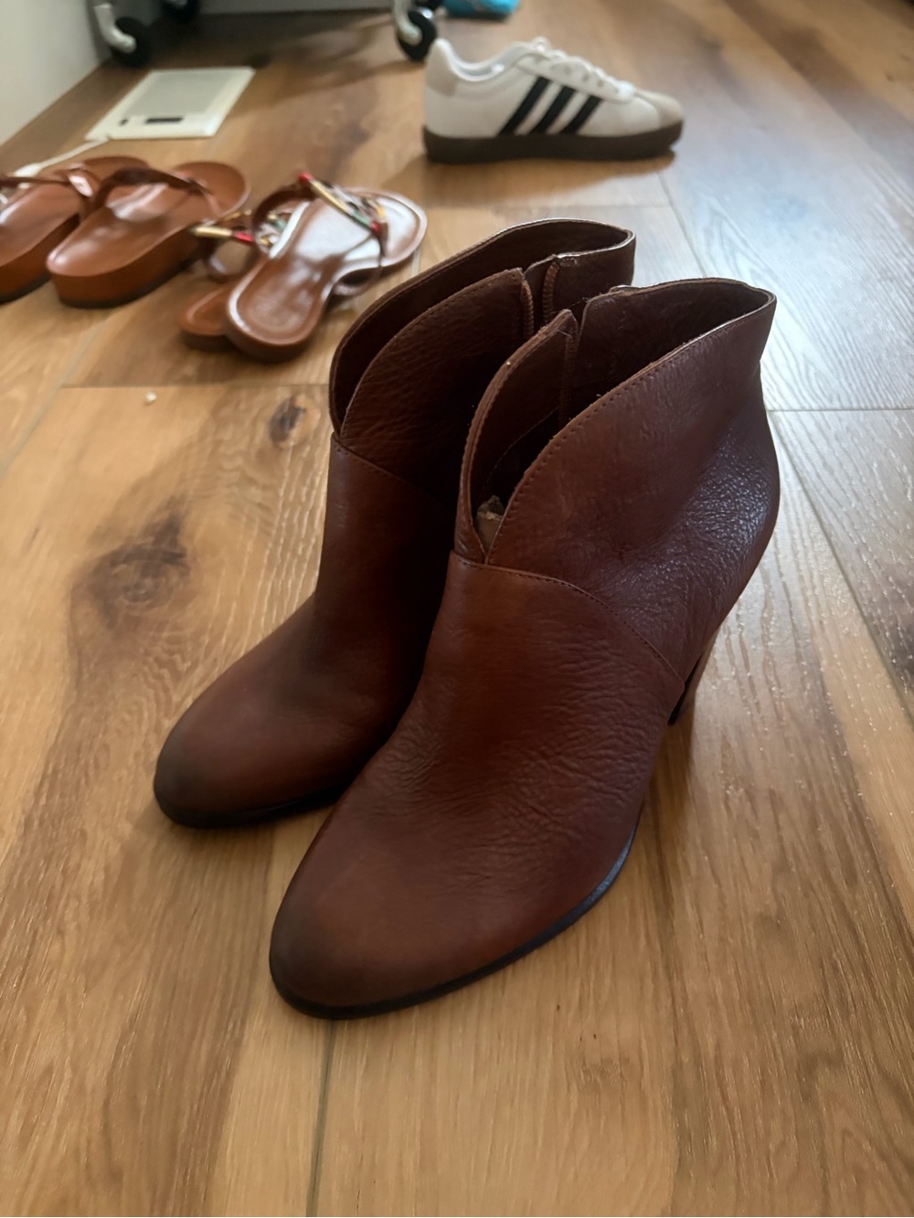 Vince Camuto Brown Leather Ankle Booties